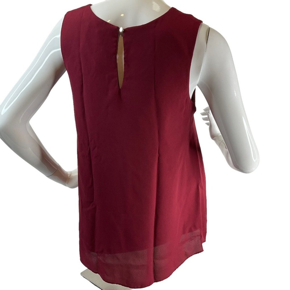 Octavia Shirt Womens Size Small Dress Tank Red W Black Embroidery Lined Nwot - Picture 2 of 7